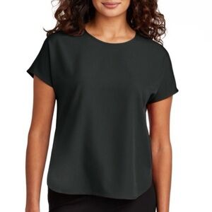 Mercer+Mettle Stretch Crepe Blouse Tunic Shirt Women’s XL Deep Black Lightweight